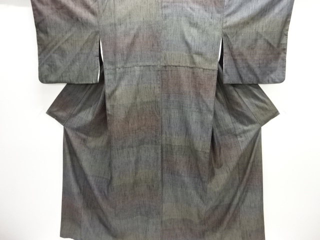 JAPANESE KIMONO / SILK / TSUMUGI / WOVEN STRIPE